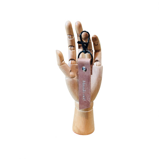 Leather Keyring - "Hands Off"