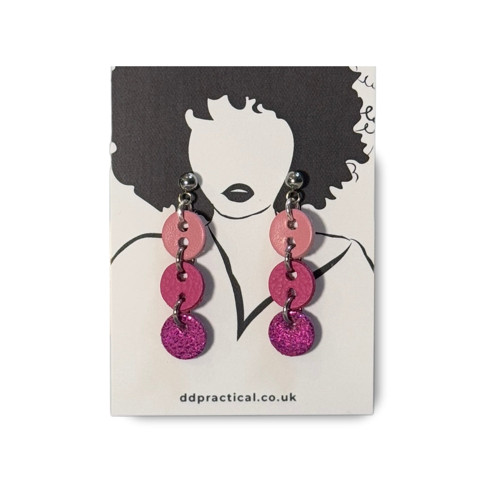 Leather Earrings - Buttons