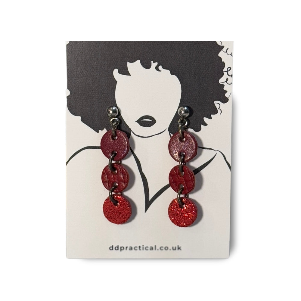 Leather Earrings - Buttons