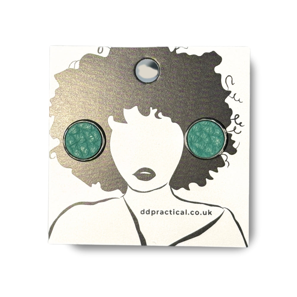 Leather Earrings - Fairground Studs