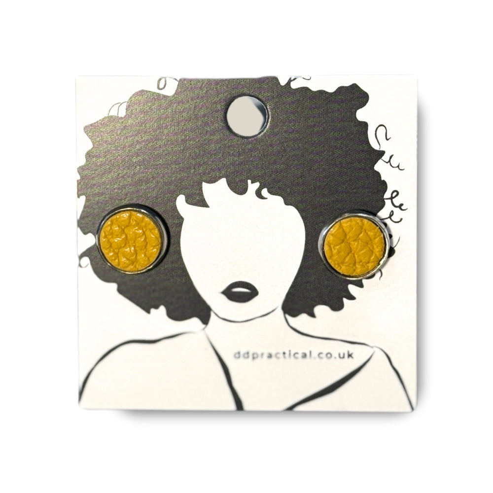 Leather Earrings - Fairground Studs
