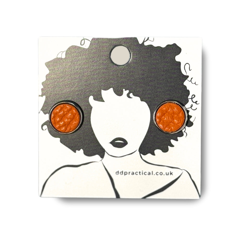 Leather Earrings - Fairground Studs