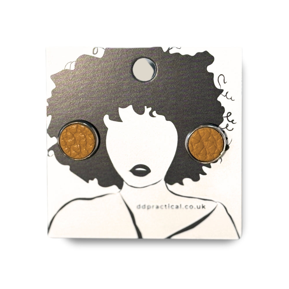 Leather Earrings - Fairground Studs