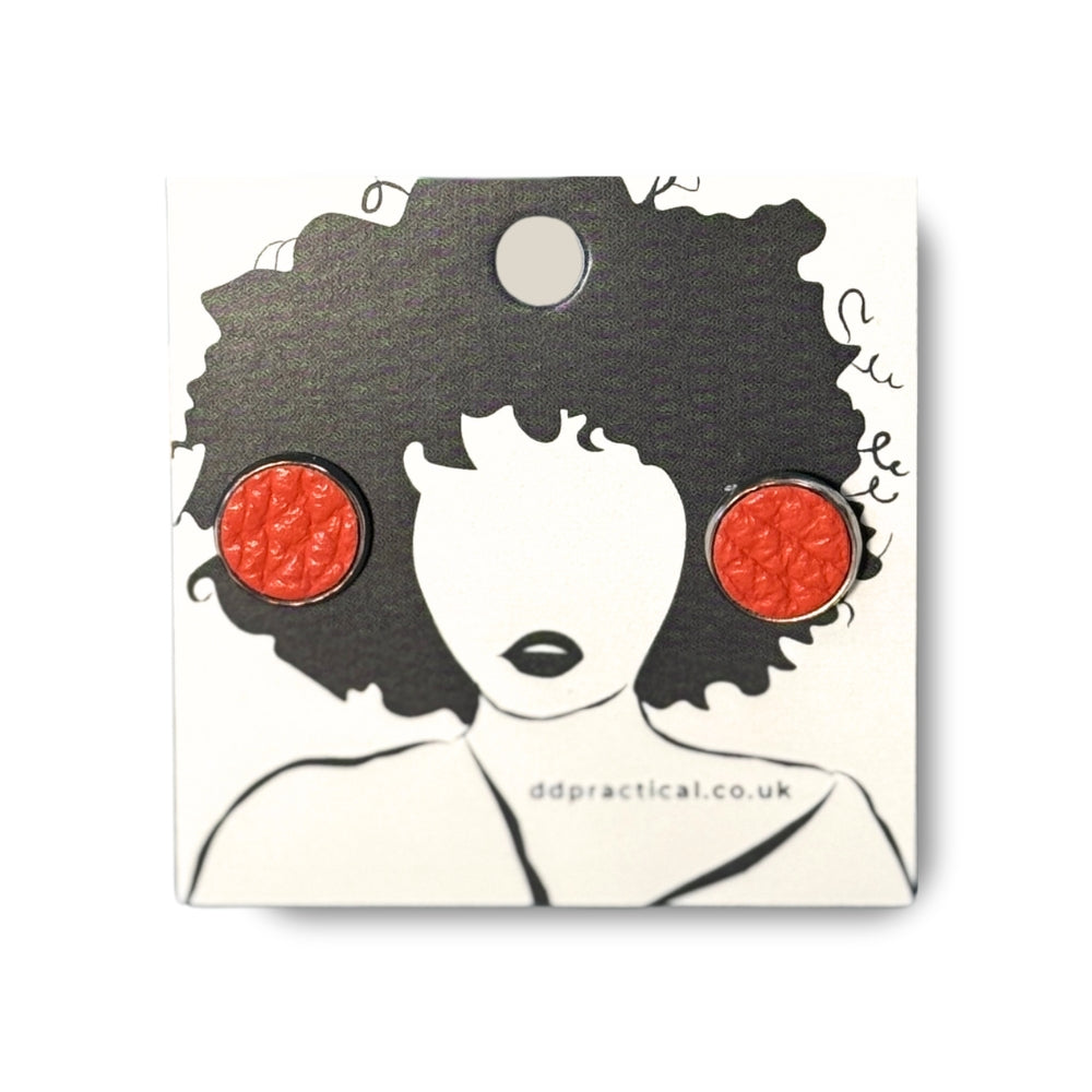Leather Earrings - Fairground Studs