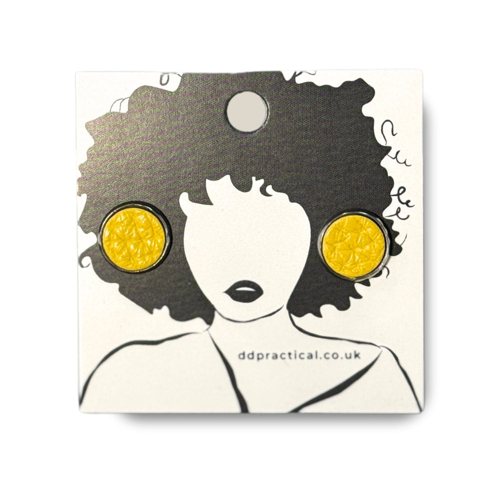 Leather Earrings - Fairground Studs