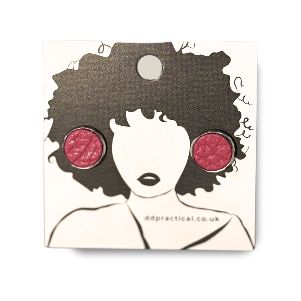 Leather Earrings - Fairground Studs