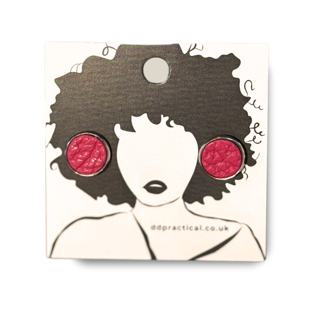 Leather Earrings - Fairground Studs