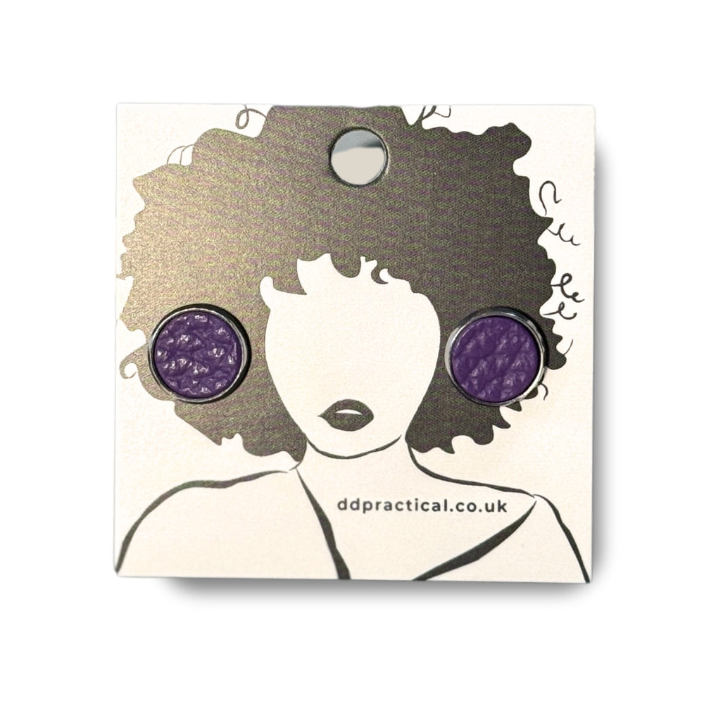 Leather Earrings - Fairground Studs