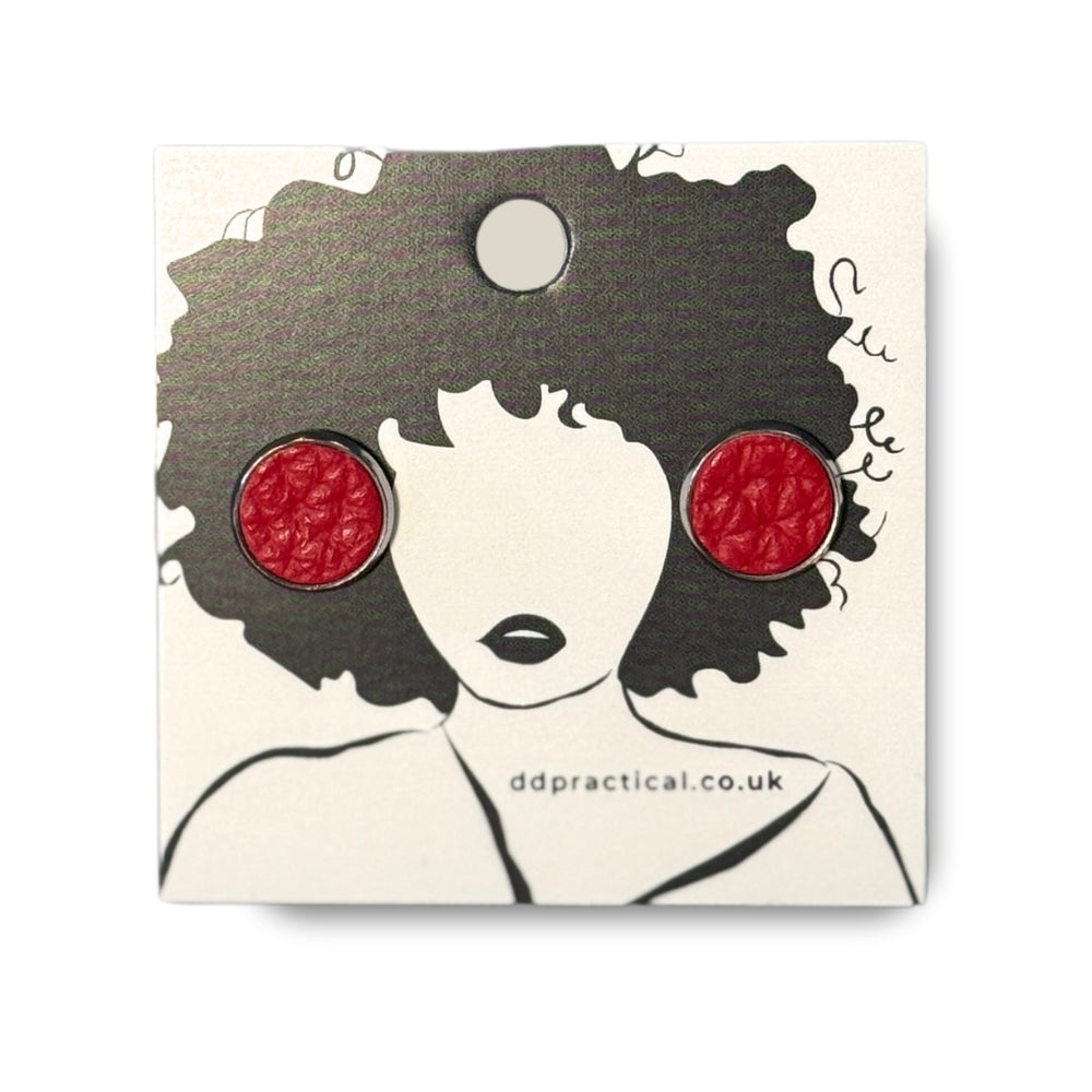 Leather Earrings - Fairground Studs