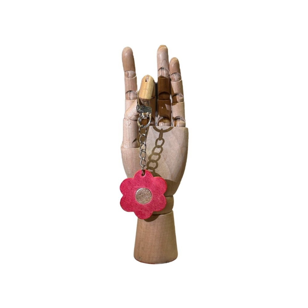Leather Keyring - Flower