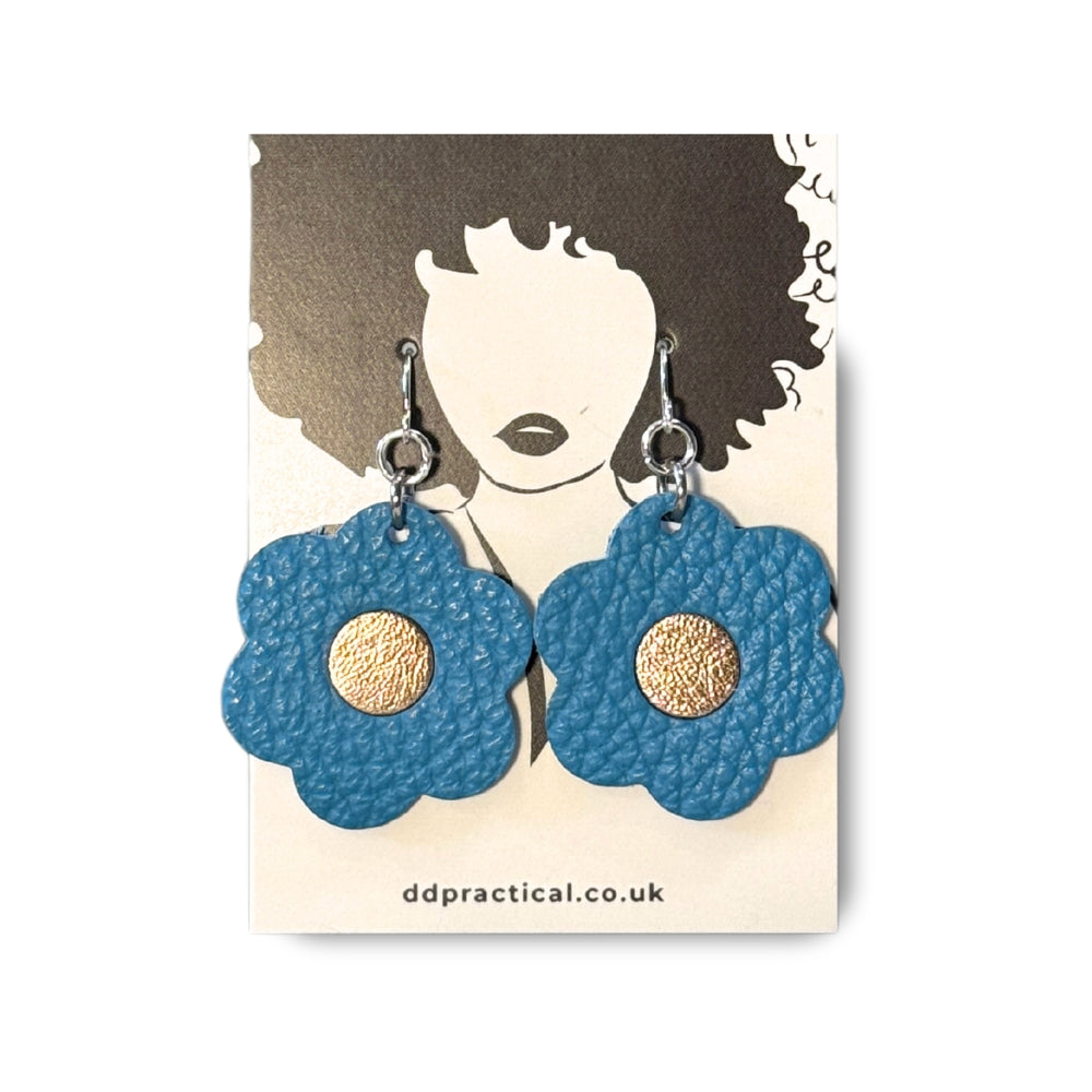 Leather Earrings - Flowers