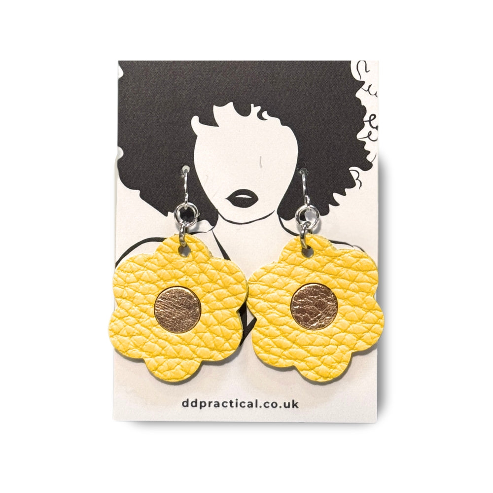 Leather Earrings - Flowers