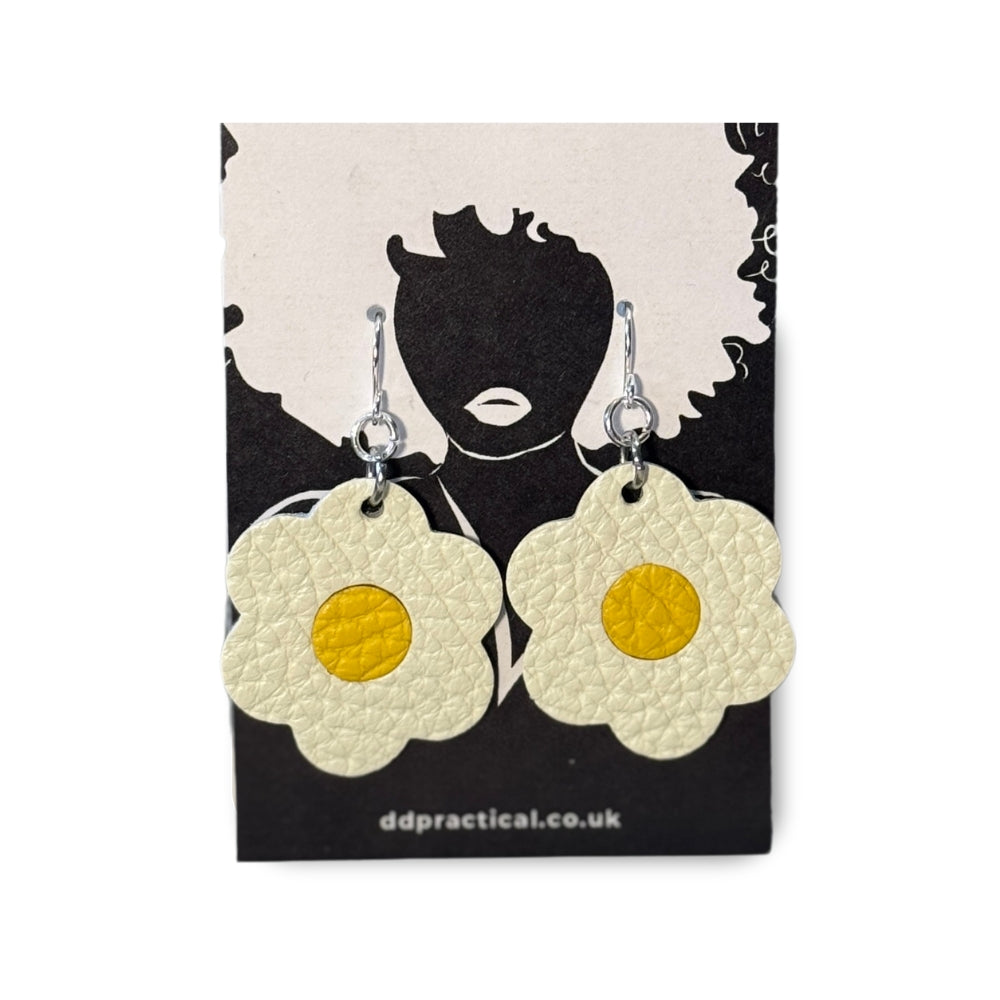 Leather Earrings - Flowers