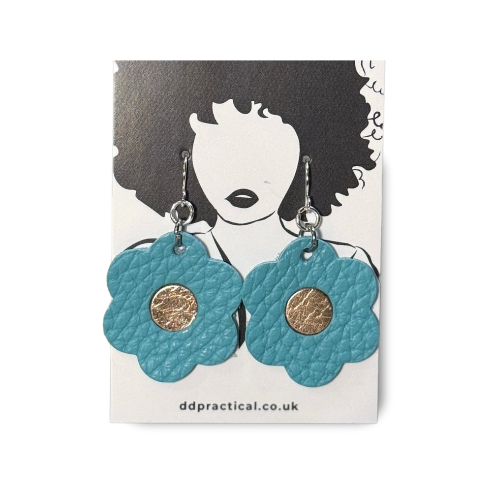 Leather Earrings - Flowers