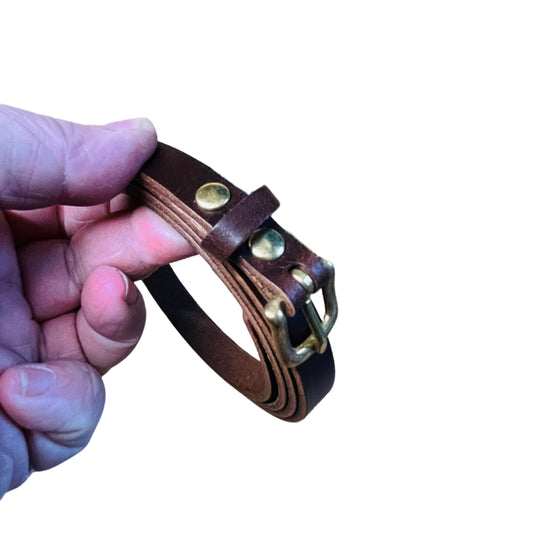 Leather Belt - 1/2 inch (12mm) Chocolate (<43")