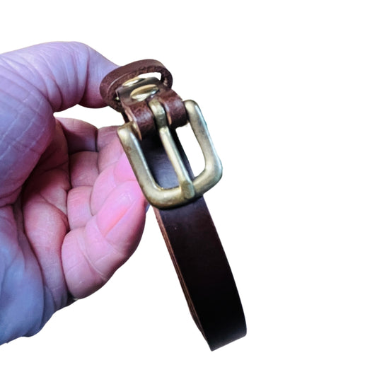 Leather Belt - 1/2 inch (12mm) Chocolate (<43")