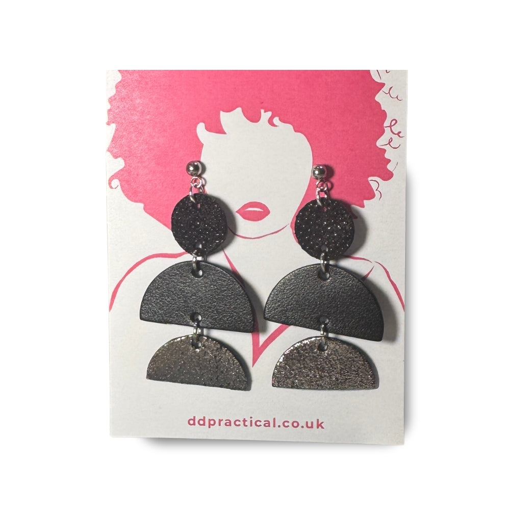 Leather Earrings - Geo
