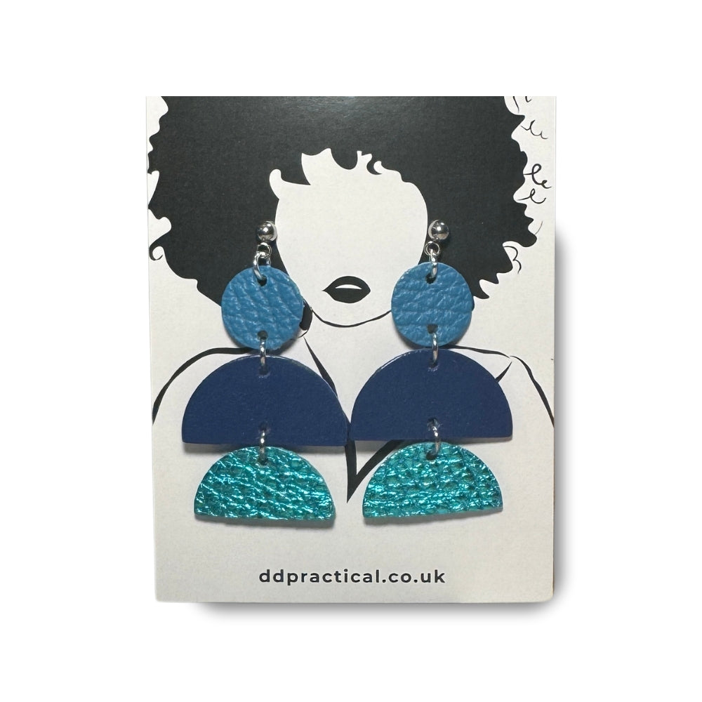 Leather Earrings - Geo