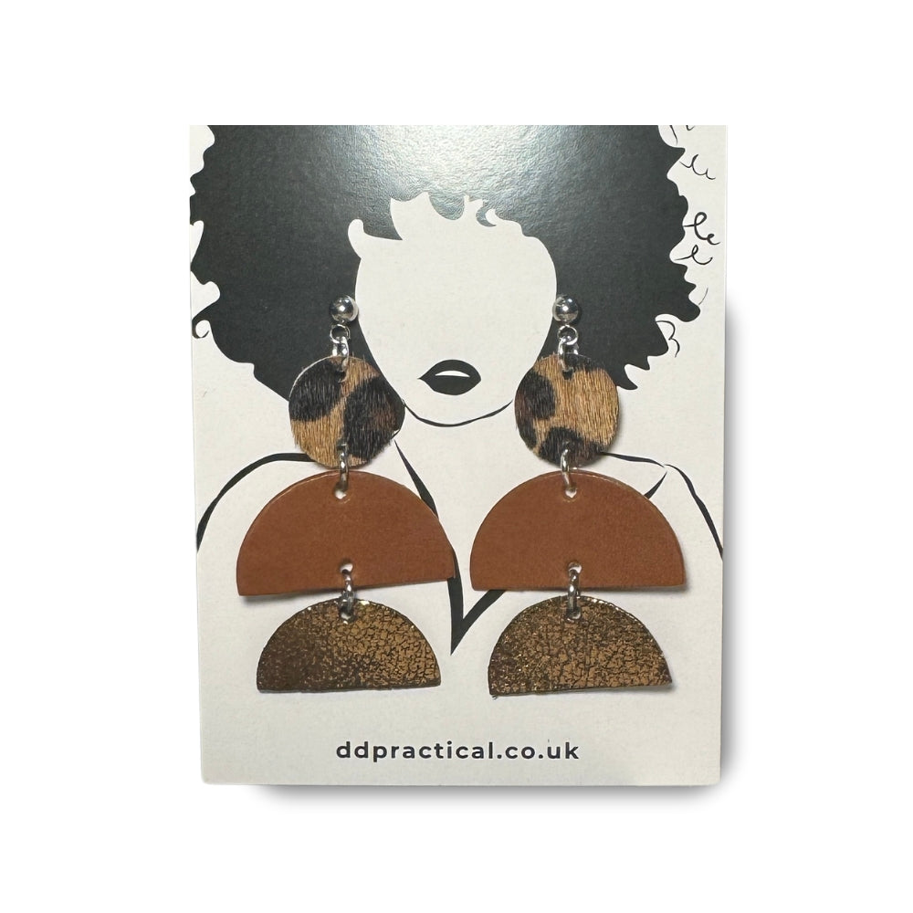 Leather Earrings - Geo