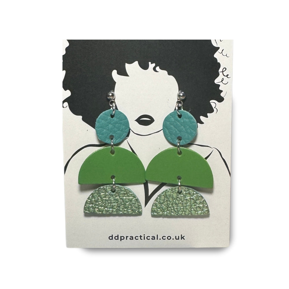 Leather Earrings - Geo