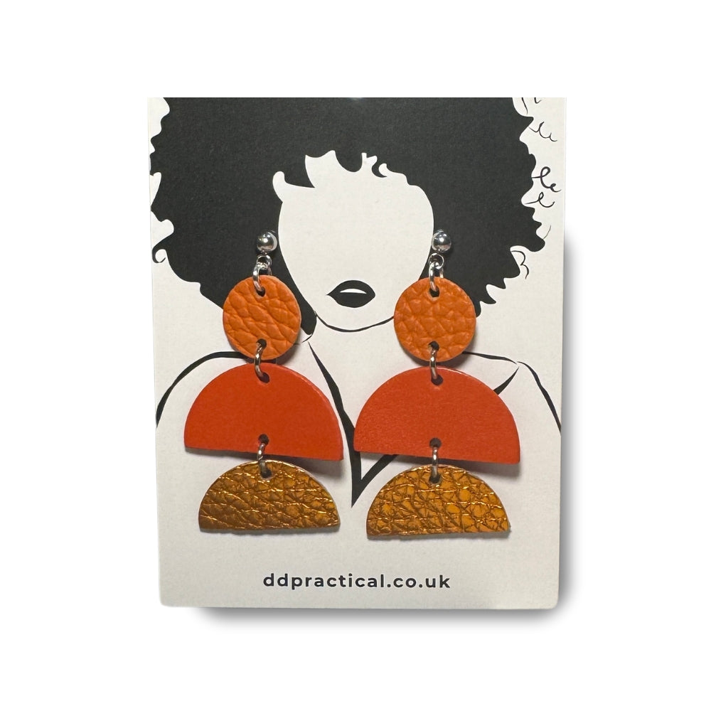 Leather Earrings - Geo