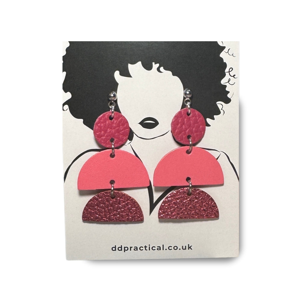 Leather Earrings - Geo