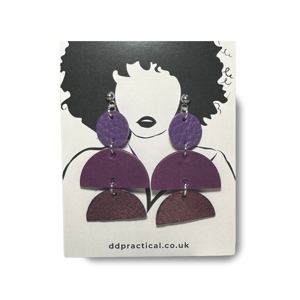 Leather Earrings - Geo