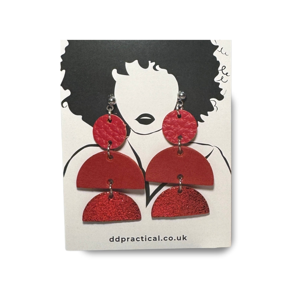 Leather Earrings - Geo