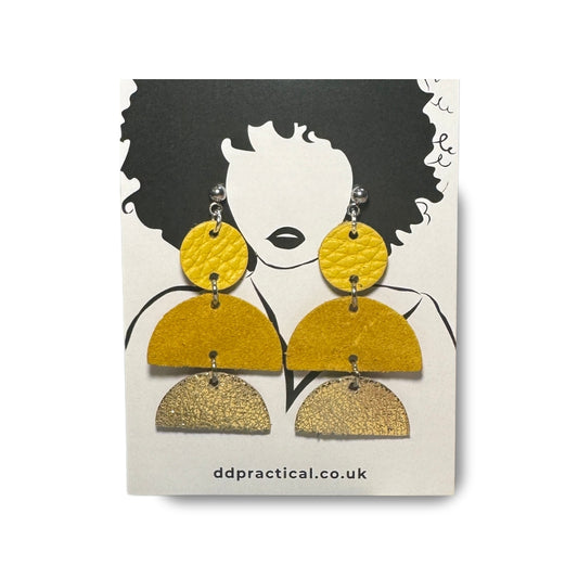 Leather Earrings - Geo