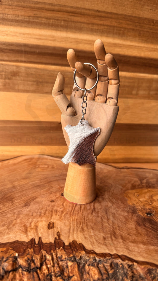 Leather Hair-on Hide Keyring