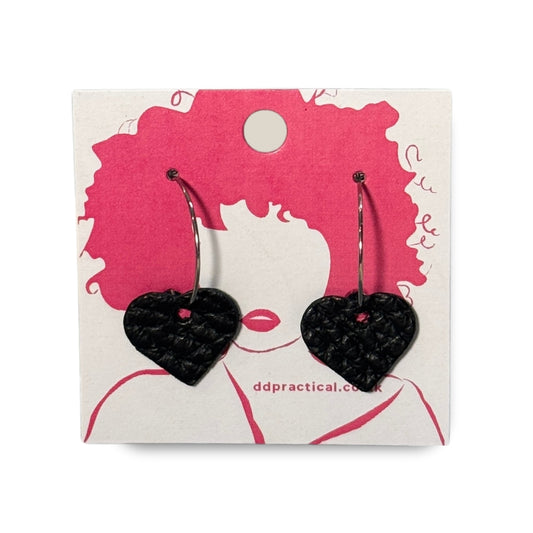 Leather Earrings - Hearts
