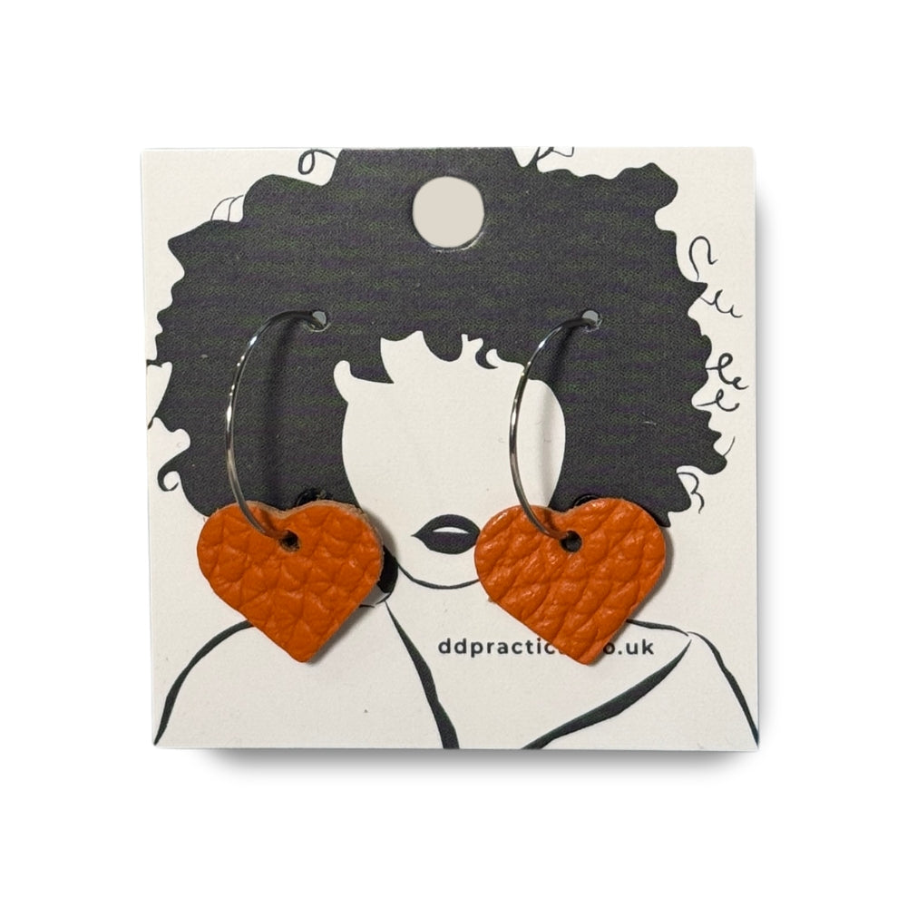 Leather Earrings - Hearts
