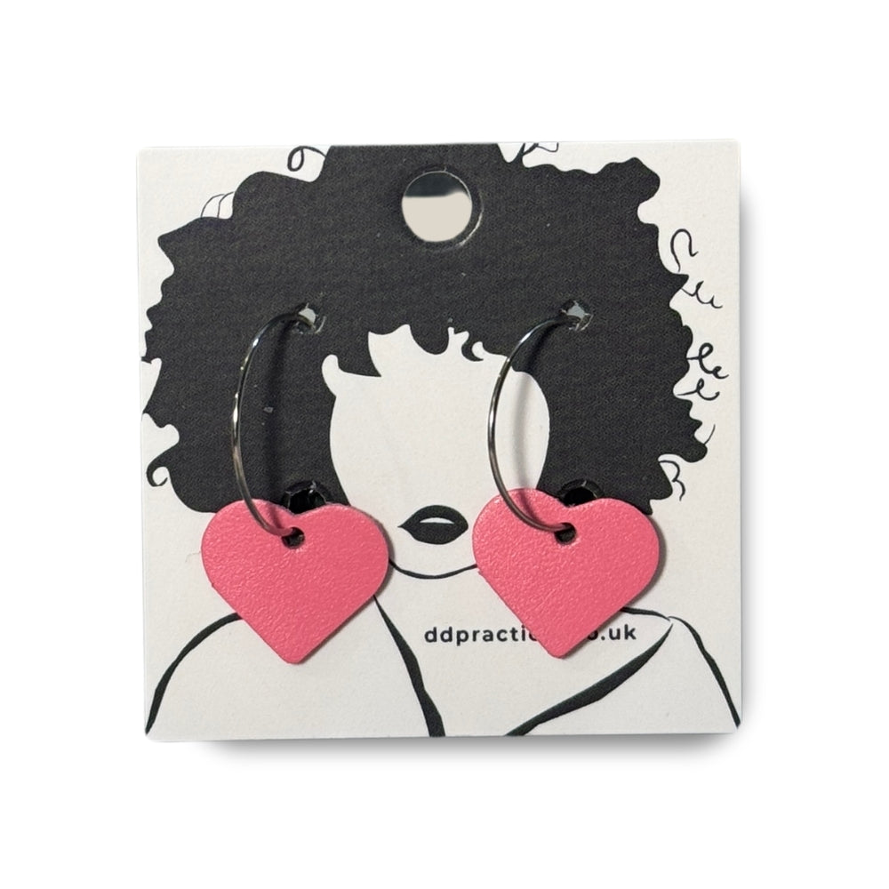 Leather Earrings - Hearts