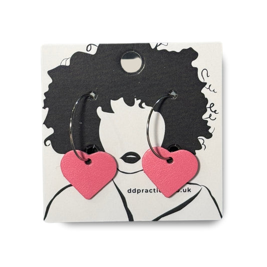 Leather Earrings - Hearts
