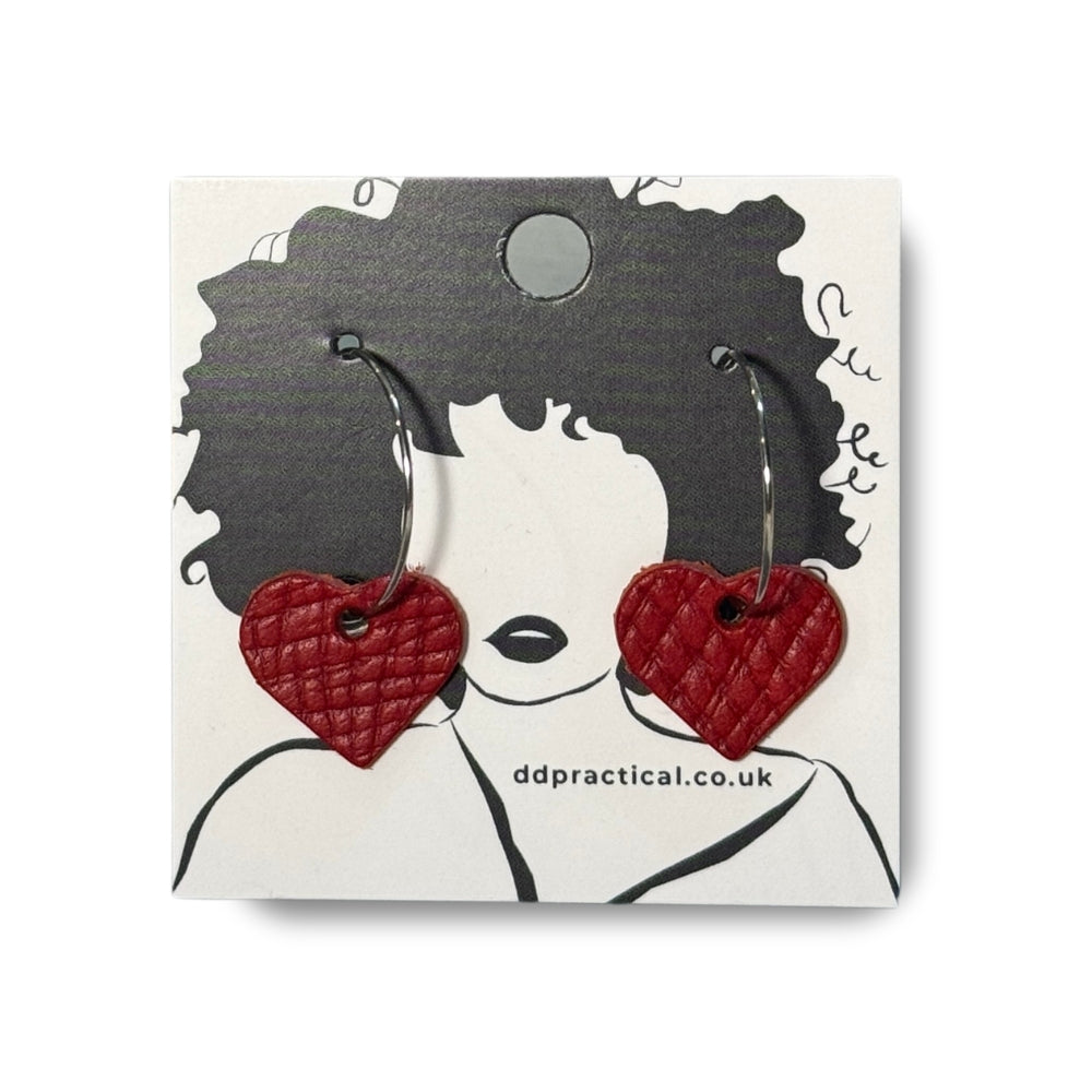 Leather Earrings - Hearts