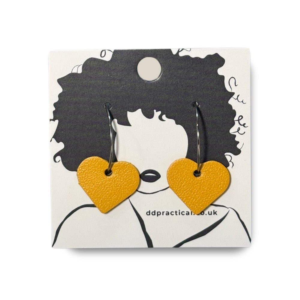 Leather Earrings - Hearts