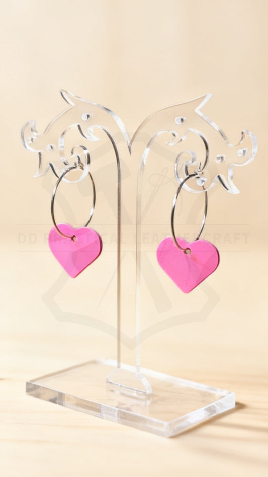 Leather Heart Earrings