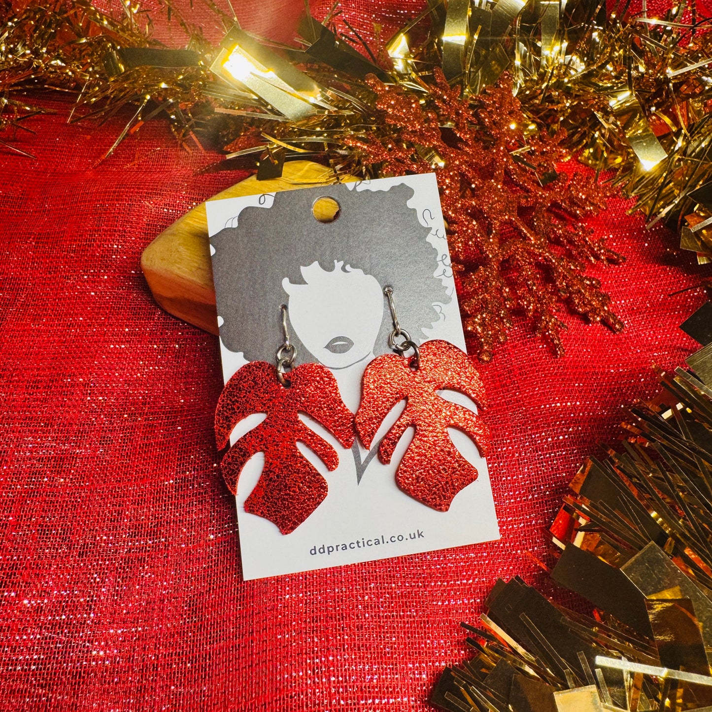 Leather Earrings - Tropical