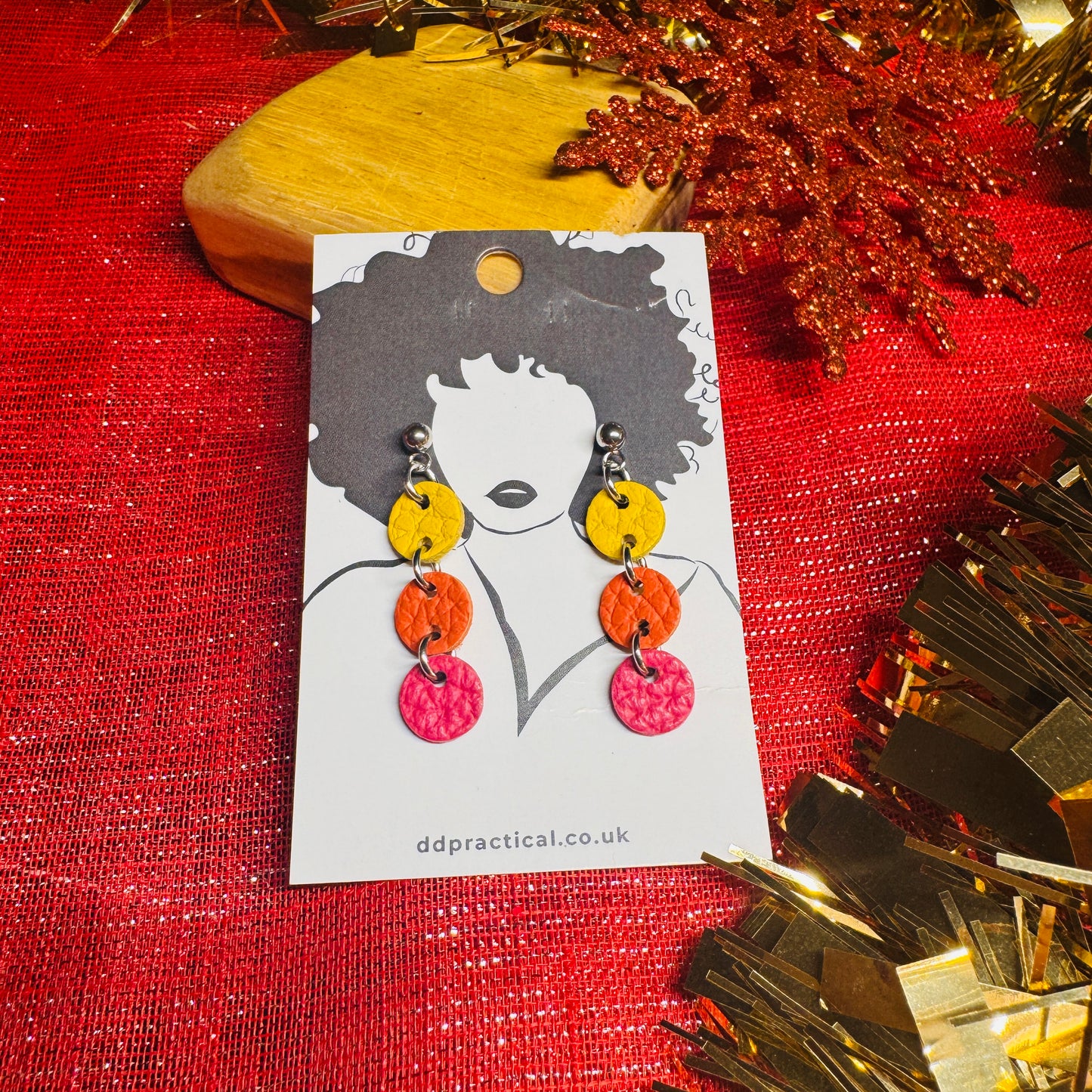 Leather Earrings - Buttons