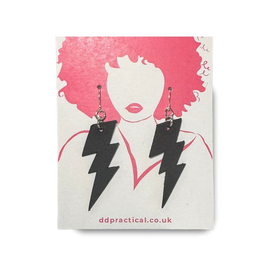 Leather Earrings - Lightning
