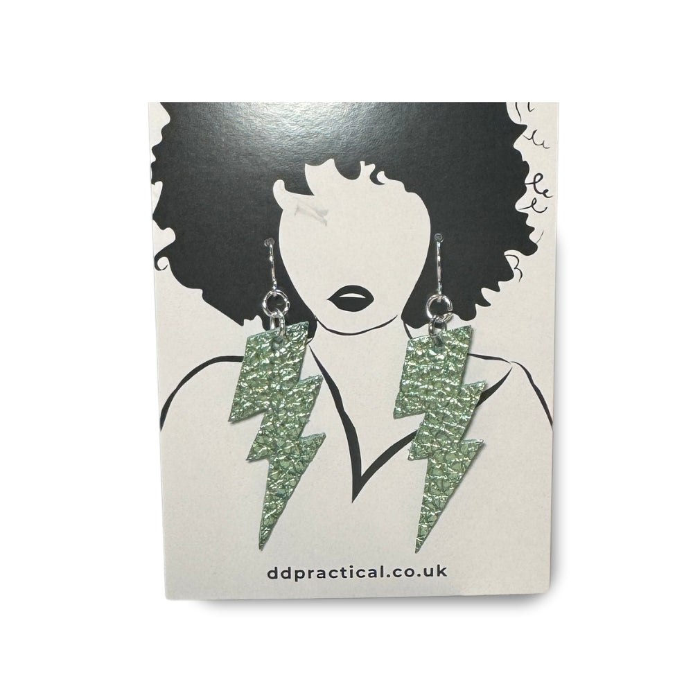 Leather Earrings - Lightning
