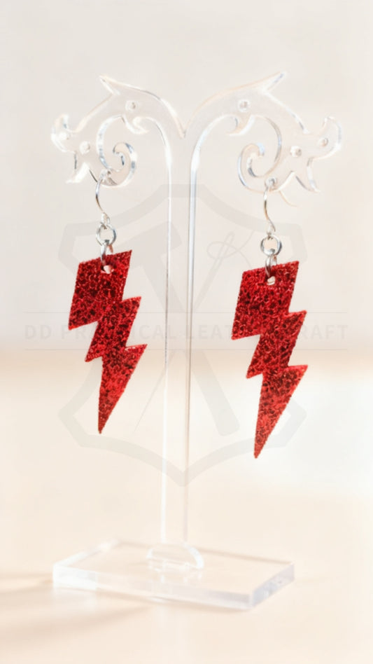Leather Lightning Earrings