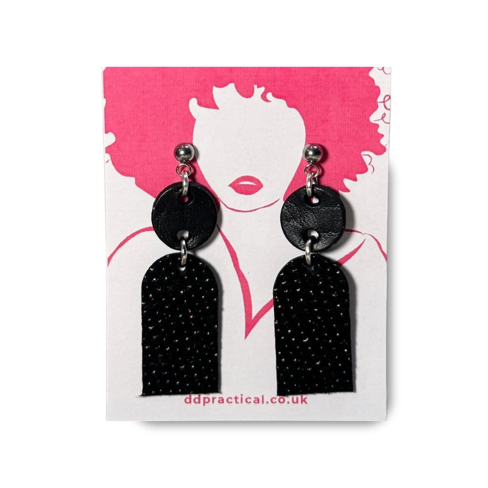 Leather Earrings - Lock