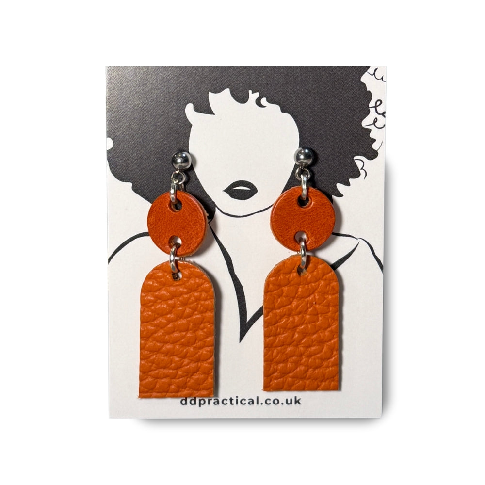 Leather Earrings - Lock