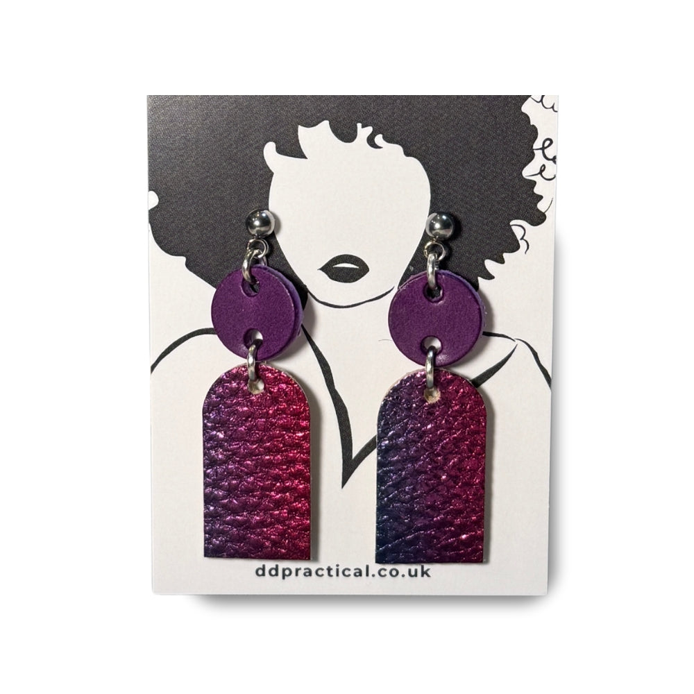 Leather Earrings - Lock
