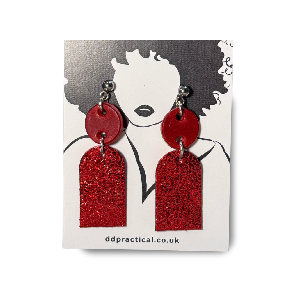 Leather Earrings - Lock