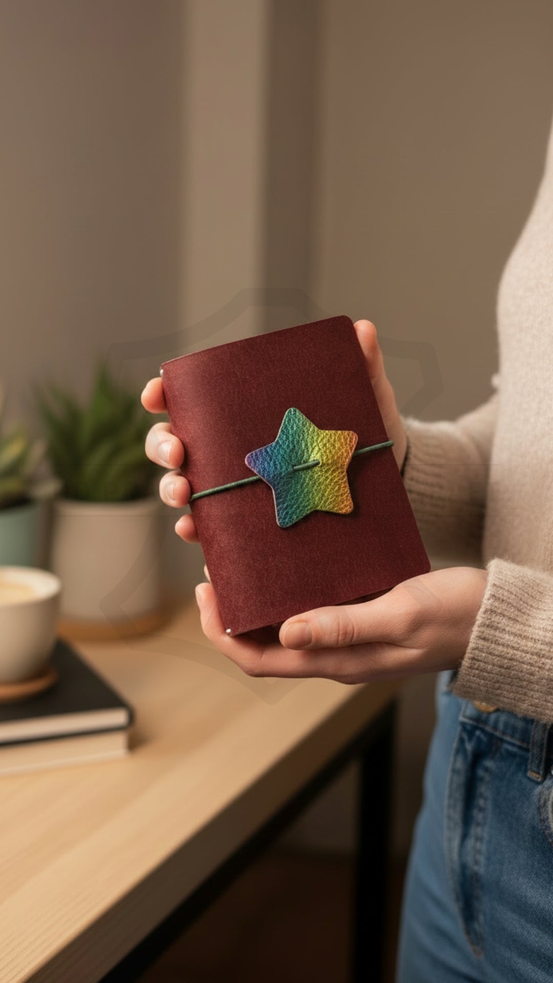 Leather Rainbow Star Charm