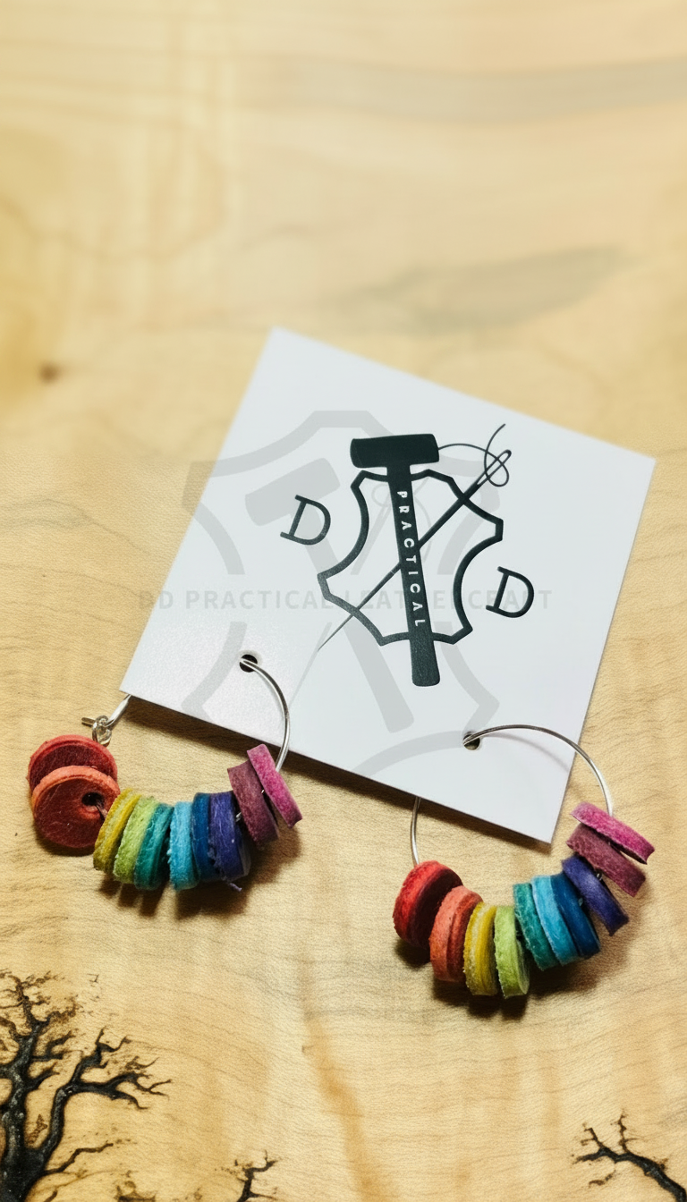 Leather Rainbow Earrings