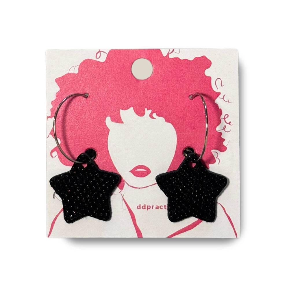 Leather Earrings - Stars