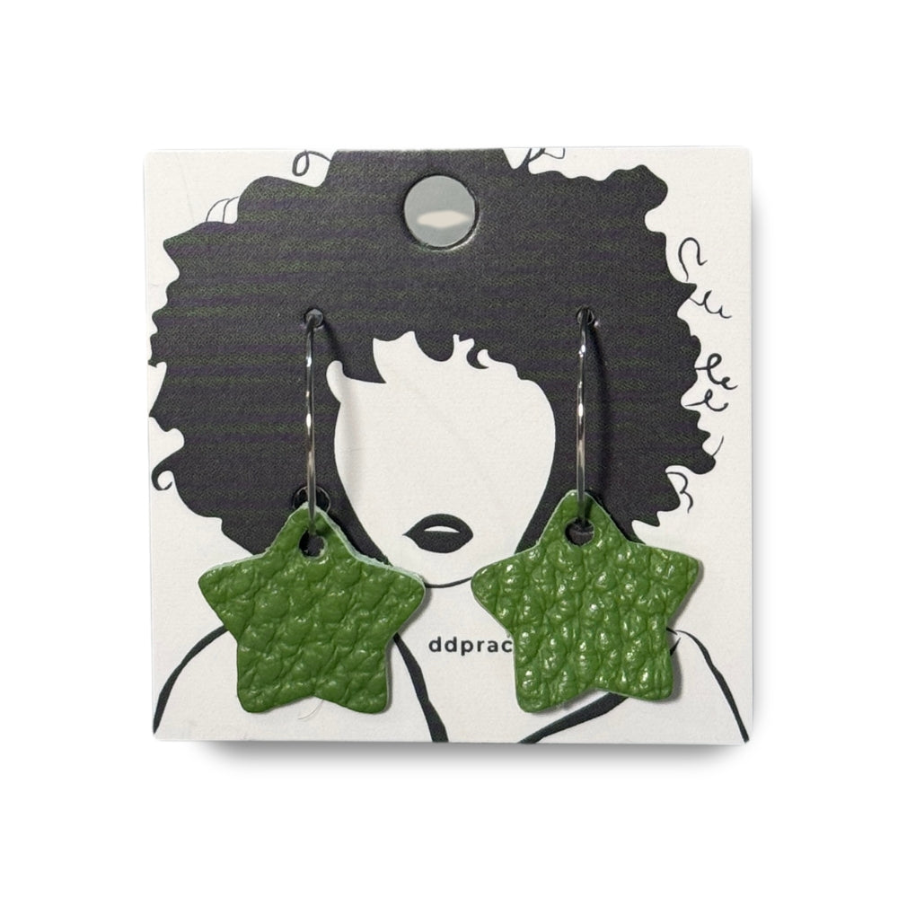 Leather Earrings - Stars